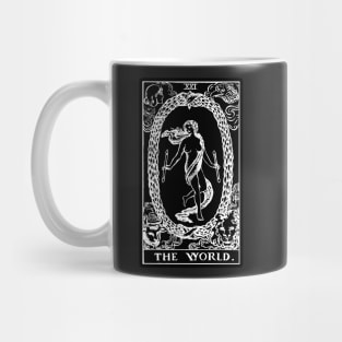 XXI. The World Tarot Card | Obsidian and Pearl Mug